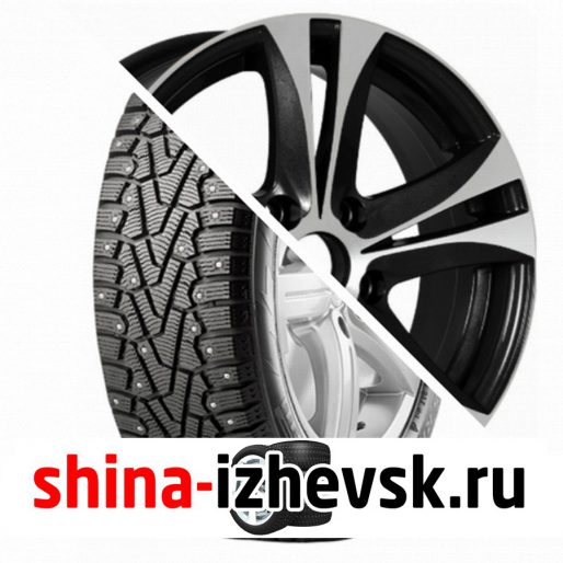 Колесо в сборе Pirelli Winter Ice Zero 225/60 R17 T 103 + NEO 744 6.5xR17 5×114.3 ET48 DIA67.1 Глянцевый черный с полированной лицевой частью в Ижевске